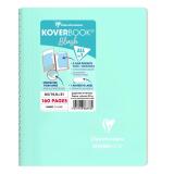 Cahier reliure intégrale enveloppante Koverbook Blush A5 160 pages ligné couverture polypropylène opaque bicolore - Menthe à l'eau/Rose poudré