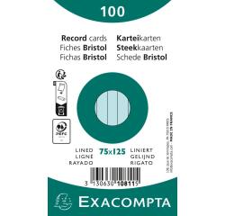 Fichas de cartulina bristol 205 g/m2 - Rayado - 75x125 mm