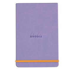 Rhodiarama Webnotepad rembordé rigide A5 192 pages ligné microperforé papier ivoire 90g fermeture élastique - Iris
