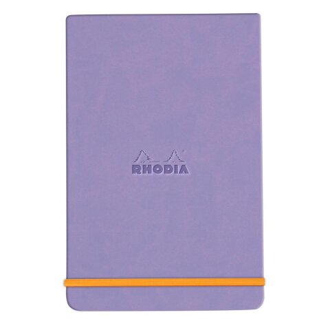 Rhodiarama Webnotepad rembordé rigide A5 192 pages ligné microperforé papier ivoire 90g fermeture élastique - Iris