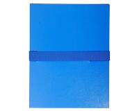 Expanding spine folder with hook and loop fastening strip