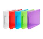 Classeur 2 anneaux plastifié Exacompta Crystal A5 - Dos 4 cm couleurs assorties