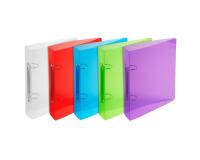Carpetas flexibles con anillas - Crystal Para archivar A5 - 2 anillas en O 30 mm - Colores surtidos