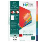 Intercalaires Carte lustrée 225g avec onglets renforcés - 6 positions - A4 - Couleurs assorties