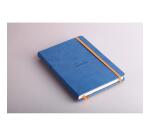 Rhodiarama hardcover notitieboek A5, 96 blad gelijnd ivoorkleurig papier van 90g, sluiting met elastiek - Sapphire