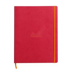 Rhodiarama cahier souple A4+ 160 pages ligné papier ivoire 90g - Framboise