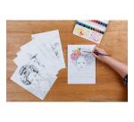 ODELIA, Bloc de coloriage multi-techniques de 20 feuilles A4 250g, Les femmes