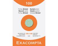 Fichas de cartulina bristol 205 g/m2 - Cuadricula - 105x148 mm - Colores surtidos
