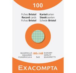 Fichas de cartulina bristol 205 g/m2 - Cuadricula - 105x148 mm - Colores surtidos