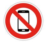 Non-slip adhesive PVC panel No mobile phones 10 cm - Red