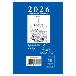 Bloc éphéméride comique sans support 6,5 x 9,7 cm 2026 - Bleu