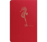 Flying Spirit Red carnet piqûre textile 11x17cm 96p ligné motifs assortis papier ivoire 90g - Rouge