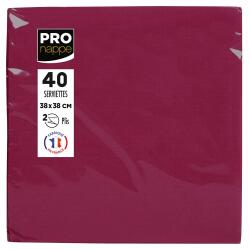 Paquet de 40 serviettes micro-gaufrées ouate 2 plis - 38x38 cm