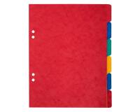 Intercalaire 17 x 22 cm carte lustrée Exacompta 6 onglets neutres multicolores - 1 jeu