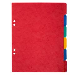 Intercalaire 17 x 22 cm carte lustrée Exacompta 6 onglets neutres multicolores - 1 jeu