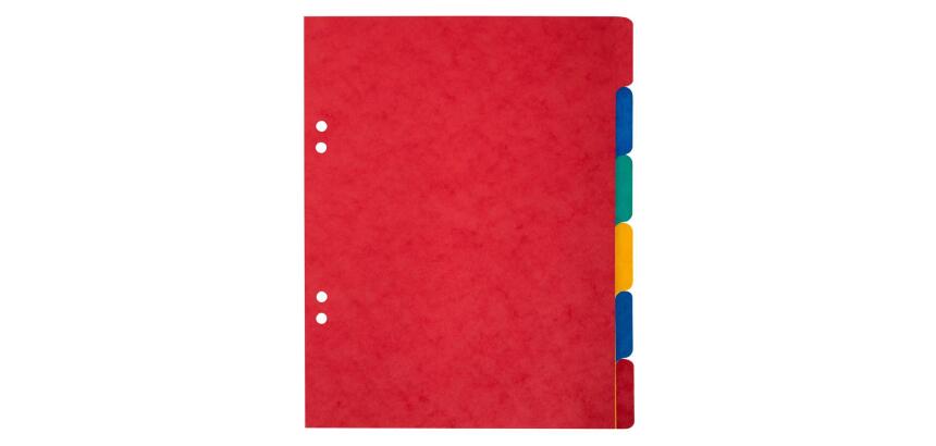 Intercalaire 17 x 22 cm carte lustrée Exacompta 6 onglets neutres multicolores - 1 jeu