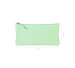 CUIR TEINTÉ Trousse plate 22x11 cm Vert pistache