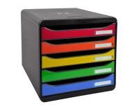 Módulo BIG-BOX PLUS con 5 cajones para documentos A4+, ultra-rígido y con stop de seguridad - 347x278x271 mm - IDERAMA