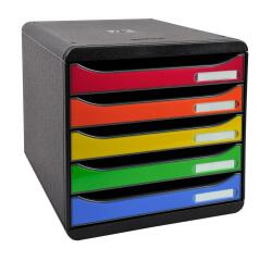 Módulo BIG-BOX PLUS con 5 cajones para documentos A4+, ultra-rígido y con stop de seguridad - 347x278x271 mm - IDERAMA