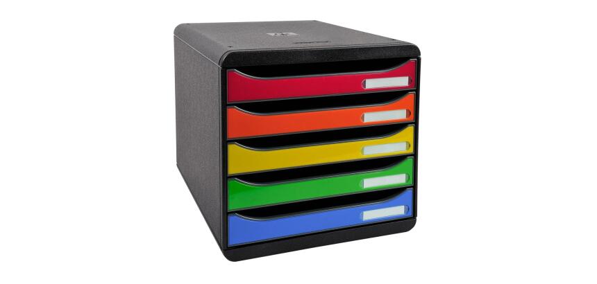 Módulo BIG-BOX PLUS con 5 cajones para documentos A4+, ultra-rígido y con stop de seguridad - 347x278x271 mm - IDERAMA