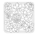 Coussin 100% soie - 40x40cm Succulentes - Blanc