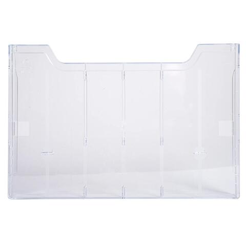 Distribuidor folletos de pared (simple) - A montar - A4 horizontal - 3 ,6 x 32,7x21,3 cm - 36x327x213 mm - Cristal