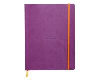 Rhodiarama carnet souple 19x25 cm 160 pages ligné papier ivoire 90g fermeture élastique - Violet
