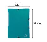 Chemise à élastiques 3 rabats PP OPAK - A4 - Vert foncé