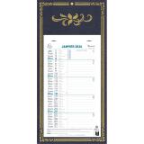 Calendrier mensuel Skytos avec feuillets détachables 13 x 23 cm support plaque imprimée 16 x 33 cm 2026 - Couleurs assorties