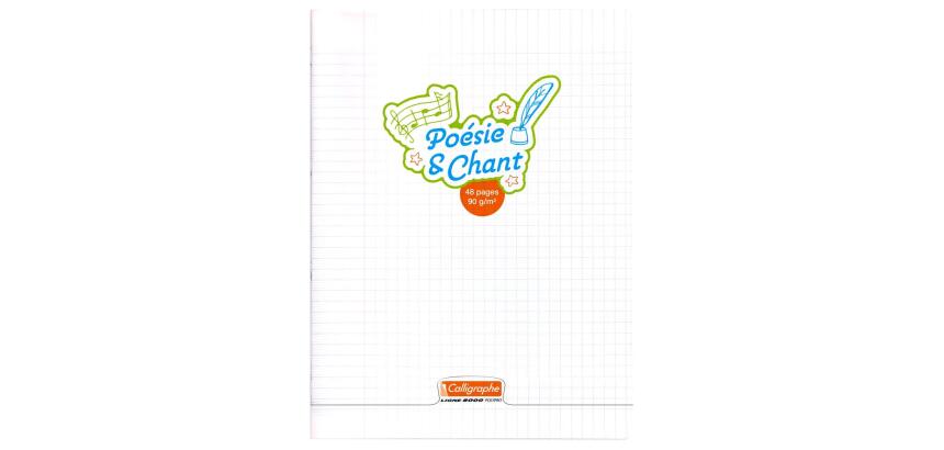 Cahier Poésie et Chant piqué 8000 POLYPRO 24x32 cm 48 pages grands carreaux + uni 90 g - Incolore