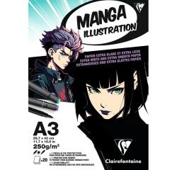 Bloc Illustration Manga A3 20F 250g