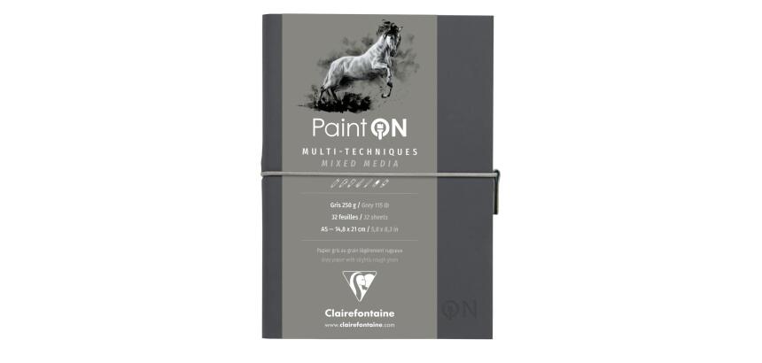 Paint'ON Gris carnet cousu 32F A5 250g - Gris