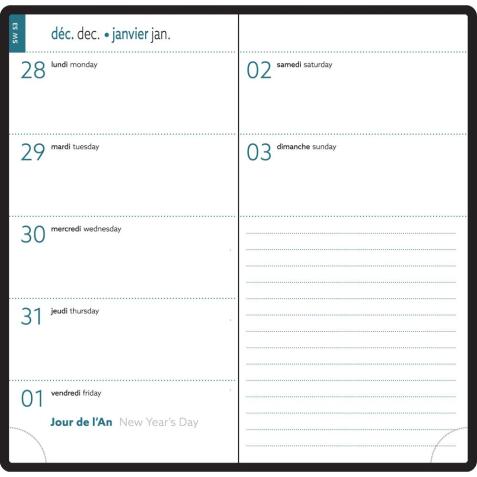 Recharge agenda de poche EasyTime 17 9 x 17 cm Janvier à Décembre 2026