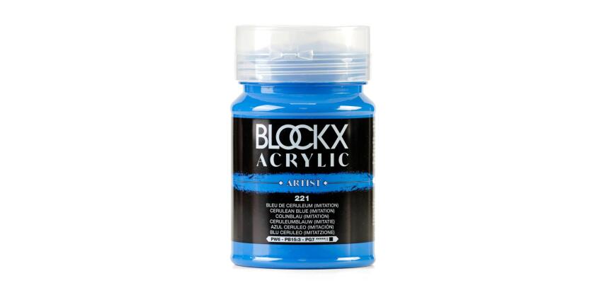 Peinture acrylique fine pot 500ml - Bleu de ceruleum (imitation)