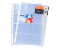 Recambios Carpeta tarjetero de tarjetas de visitas con anillas - 21x29 ,5cm para 16 tarjetas de visita por funda - Translucida