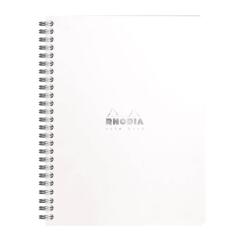Rhodia Classic notitieboek met spiraalbinding 16x21 cm, 80 blad gestippeld, uitscheurbare bladen 80g - Wit