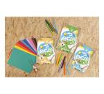 PAPIER COULEUR RECYCLÉ, Bloc de 30 feuilles 120g/m2 au format 21x29,7cm - Assortiment