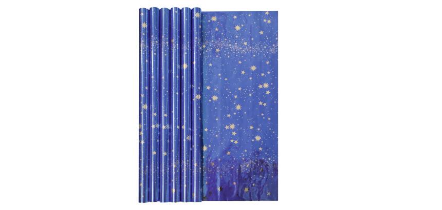 Papier ciel étoilé 60g, 1,50x0,70m 30rlx - Bleu