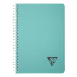 Carnet reliure intégrale Linicolor ESSENCE A5 180 pages petits carreaux couverture plastique polypropyène rainuré - Bleu lagon