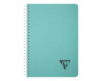 Carnet reliure intégrale Linicolor ESSENCE A5 180 pages petits carreaux couverture plastique polypropyène rainuré - Bleu lagon