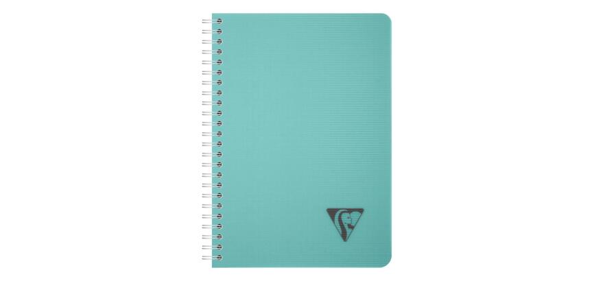 Carnet reliure intégrale Linicolor ESSENCE A5 180 pages petits carreaux couverture plastique polypropyène rainuré - Bleu lagon