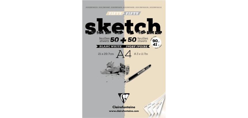 Sketch bloc collé 100F A4 90g
