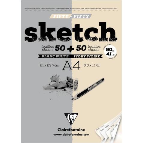 Sketch bloc collé 100F A4 90g