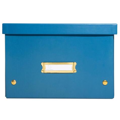 Boîte de rangement à plat carton 27x36x19cm Néo Déco - Bleu de France