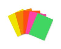 PAPIER AFFICHE FLUO, Paquet de 100 feuilles 90g/m2 au format 29,7x42cm - Assortiment