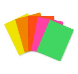 PAPIER AFFICHE FLUO, Paquet de 100 feuilles 90g/m2 au format 29,7x42cm - Assortiment