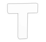 Petite lettre T 12cm - Blanc