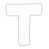Petite lettre T 12cm - Blanc