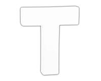 Petite lettre T 12cm - Blanc