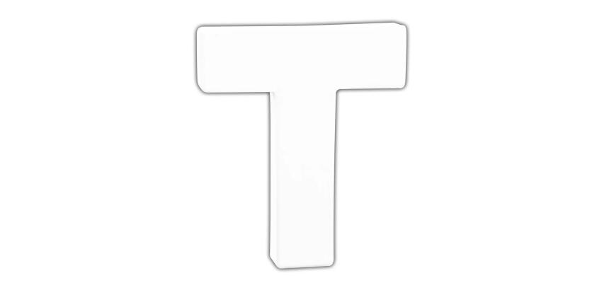 Petite lettre T 12cm - Blanc